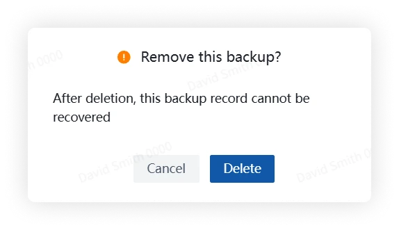 Delete Backup